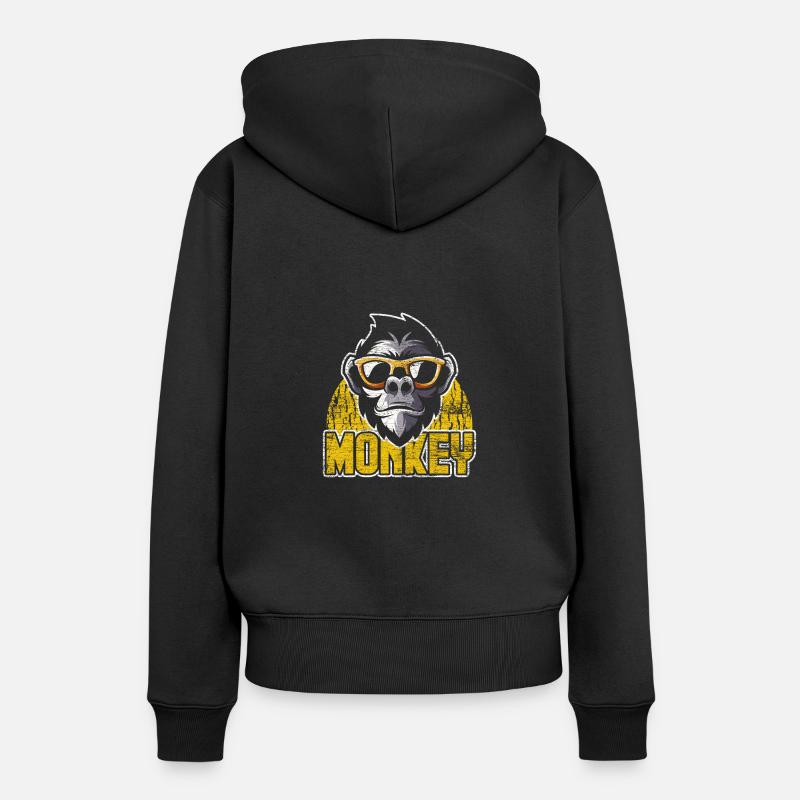 Monkey evolution animals - Women’s Premium Organic Hoodie - black