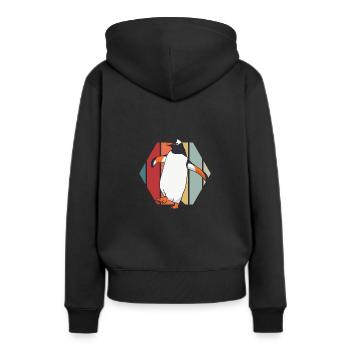 manchot - Sweat à capuche Premium bio Femme - noir - Dos - Julia (174cm)
