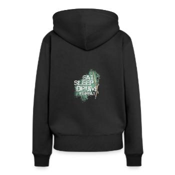 Drumsticks - Frauen Premium Bio Hoodie - Schwarz - Hinten - Julia (174cm)