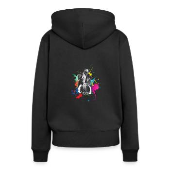 violoncelle - Sweat à capuche Premium bio Femme - noir - Dos - Julia (174cm)
