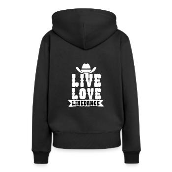 Live love linedance - Sweat à capuche Premium bio Femme - noir - Dos - Julia (174cm)