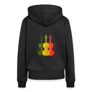 Violoncelle violoncelle - Sweat à capuche Premium bio Femme - noir - Dos - Julia (174cm)