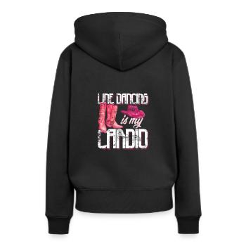 Linedance Cowboystiefel - Frauen Premium Bio Hoodie - Schwarz - Hinten - Julia (174cm)