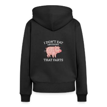 Vegetarier - Frauen Premium Bio Hoodie - Schwarz - Hinten - Julia (174cm)