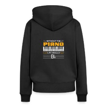 Piano Klassische Musik - Frauen Premium Bio Hoodie - Schwarz - Hinten - Julia (174cm)