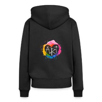 Pinceau d'art - Sweat à capuche Premium bio Femme - noir - Dos - Julia (174cm)