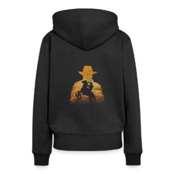Chapeau de cowboy cowboy - Sweat à capuche Premium bio Femme - noir - Dos - Julia (174cm)