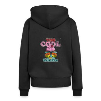 Glutenfrei Weizen - Frauen Premium Bio Hoodie - Schwarz - Hinten - Julia (174cm)