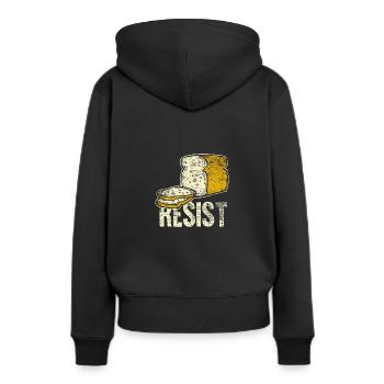 Gluten Medizin - Frauen Premium Bio Hoodie - Schwarz - Hinten - Julia (174cm)