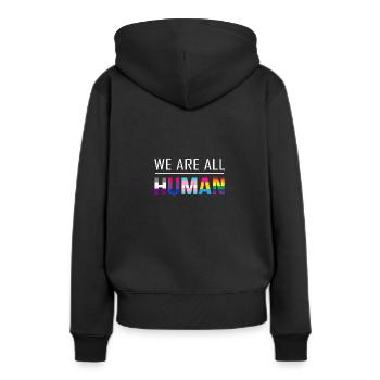 LGBT CSD - Sweat à capuche Premium bio Femme - noir - Dos - Julia (174cm)