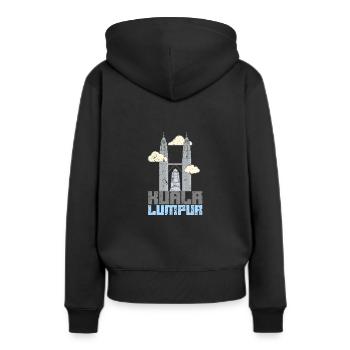 Gratte-ciel de Kuala Lumpur - Sweat à capuche Premium bio Femme - noir - Dos - Julia (174cm)