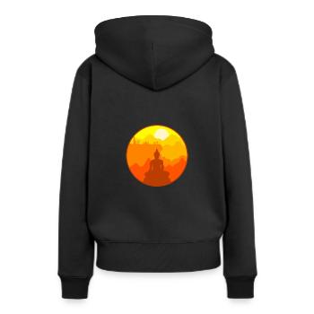 Thaïlande Asie - Sweat à capuche Premium bio Femme - noir - Dos - Julia (174cm)