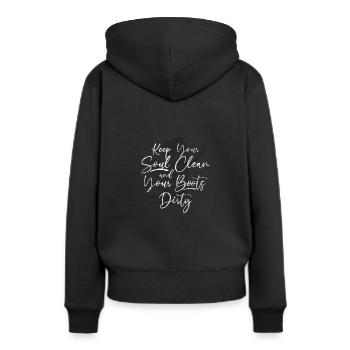 Cowboy Cowboystiefel - Frauen Premium Bio Hoodie - Schwarz - Hinten - Julia (174cm)