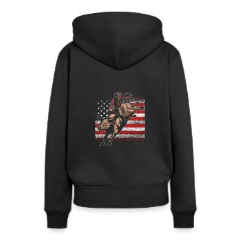 Cowboy Western Country - Sweat à capuche Premium bio Femme - noir - Dos - Julia (174cm)