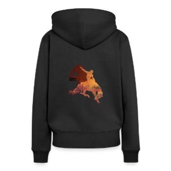 Cowboy - Sweat à capuche Premium bio Femme - noir - Dos - Julia (174cm)