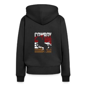 Cowboy Cowboystiefel - Frauen Premium Bio Hoodie - Schwarz - Hinten - Julia (174cm)