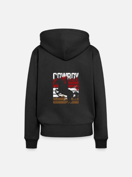 Cowboy Cowboystiefel - Frauen Premium Bio Hoodie - Schwarz