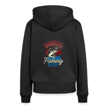 Fischer Fisch - Frauen Premium Bio Hoodie - Schwarz - Hinten - Julia (174cm)