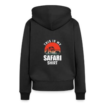 Safari Costume Safari Tenue C’est mon Safari - Sweat à capuche Premium bio Femme - noir - Dos - Julia (174cm)