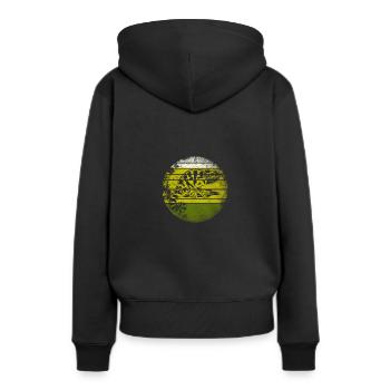 Chameleon Reptil - Frauen Premium Bio Hoodie - Schwarz - Hinten - Julia (174cm)