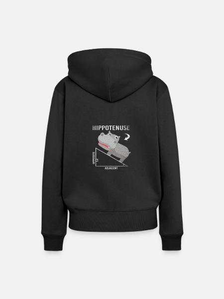 Hippopotamus Mathematiker - Frauen Premium Bio Hoodie - Schwarz