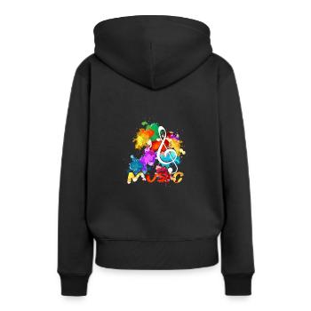 Compositeur musicien Clef - Sweat à capuche Premium bio Femme - noir - Dos - Julia (174cm)