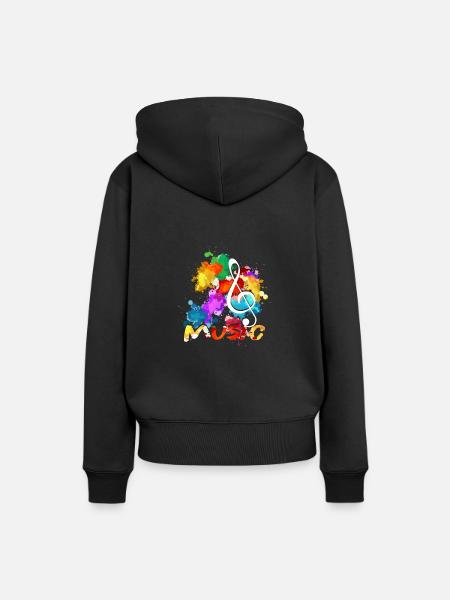 Notenschlüssel Musiker Komponist - Frauen Premium Bio Hoodie - Schwarz
