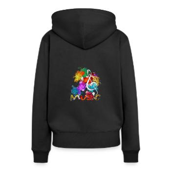 Notenschlüssel Musiker Musik Klassische Musik - Frauen Premium Bio Hoodie - Schwarz - Hinten - Julia (174cm)