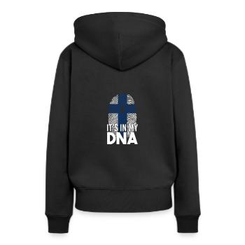Finlande nation viking - Sweat à capuche Premium bio Femme - noir - Dos - Julia (174cm)