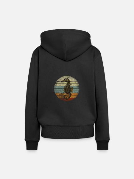 Seepferdchen - Frauen Premium Bio Hoodie - Schwarz