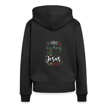 Jesus Gläubig - Frauen Premium Bio Hoodie - Schwarz - Hinten - Julia (174cm)