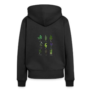 Pflanzen Blumenbeet Garten - Frauen Premium Bio Hoodie - Schwarz - Hinten - Julia (174cm)