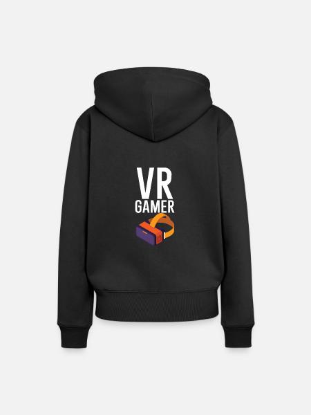 VR Gamer - Frauen Premium Bio Hoodie - Schwarz