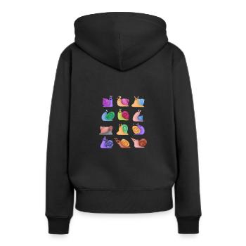 Limace de logement d'escargot - Sweat à capuche Premium bio Femme - noir - Dos - Julia (174cm)