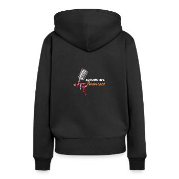 Automotive Paintologist - Frauen Premium Bio Hoodie - Schwarz - Hinten - Julia (174cm)