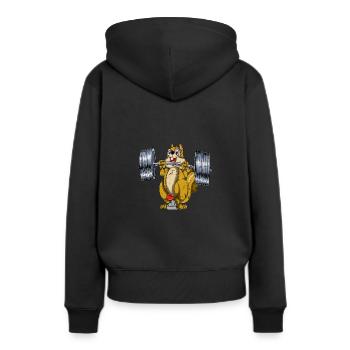 Développé couché écureuil - Sweat à capuche Premium bio Femme - noir - Dos - Julia (174cm)