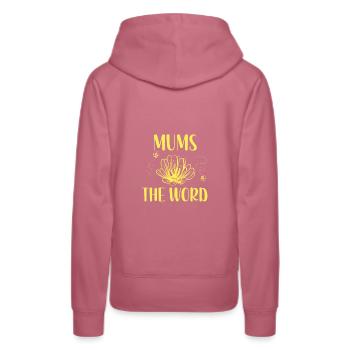Mums the Word - Frauen Premium Bio Hoodie - Malve - Hinten - Isabella (175cm)