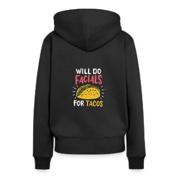 Will Do Gesichtsbehandlungen für Tacos Kosmetikeri - Frauen Premium Bio Hoodie - Schwarz - Hinten - Julia (174cm)