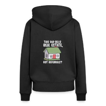 Dieser Vater verkauft Immobilien Immobilienmakler - Frauen Premium Bio Hoodie - Schwarz - Hinten - Julia (174cm)