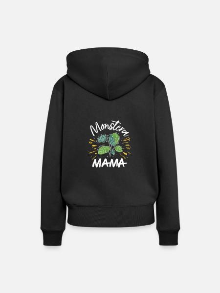 Monstera Mama - Frauen Premium Bio Hoodie - Schwarz