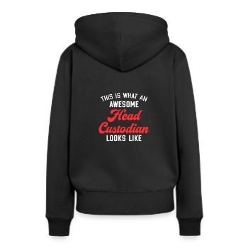So sieht ein hervorragender Oberaufseher aus - Frauen Premium Bio Hoodie - Schwarz - Hinten - Julia (174cm)