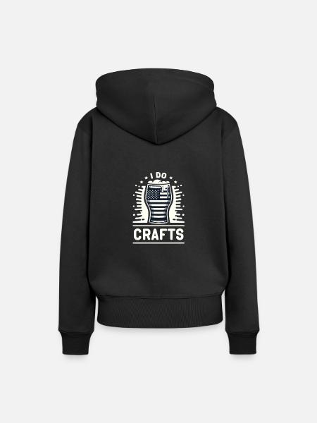 Ich mache Kunsthandwerk - Frauen Premium Bio Hoodie - Schwarz