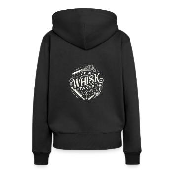 Ich bin ein Schneebesen-Träger - Frauen Premium Bio Hoodie - Schwarz - Hinten - Julia (174cm)