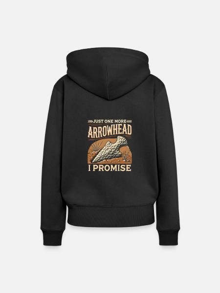 Nur noch eine Pfeilspitze, versprochen - Frauen Premium Bio Hoodie - Schwarz