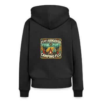 Kein Kater, sondern eine Camping-Grippe - Frauen Premium Bio Hoodie - Schwarz - Hinten - Julia (174cm)