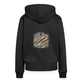 Die beste Art, Holz zu schnitzen, ist Schnitz für - Frauen Premium Bio Hoodie - Schwarz - Hinten - Julia (174cm)