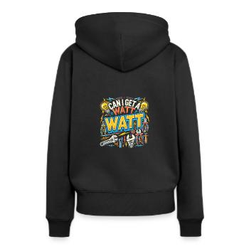 Kann ich ein Watt Watt bekommen? - Frauen Premium Bio Hoodie - Schwarz - Hinten - Julia (174cm)
