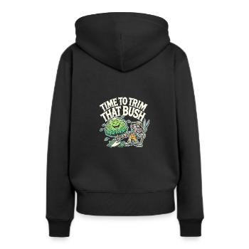 Zeit, den Busch zu stutzen - Frauen Premium Bio Hoodie - Schwarz - Hinten - Julia (174cm)