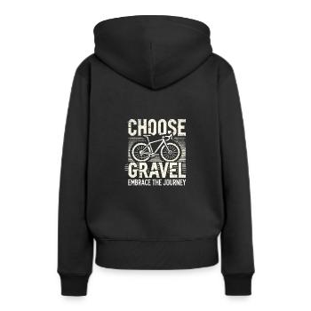 Wählen Sie Schotter - Frauen Premium Bio Hoodie - Schwarz - Hinten - Julia (174cm)