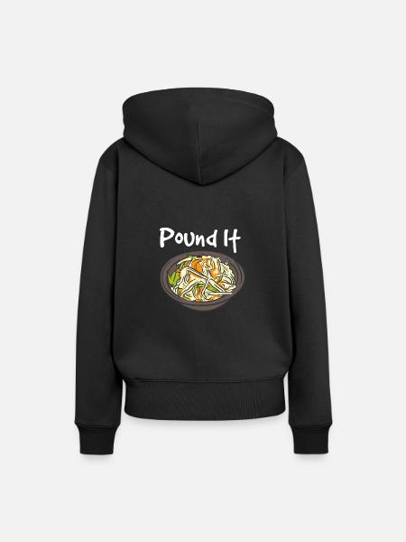 Pfund es - Frauen Premium Bio Hoodie - Schwarz
